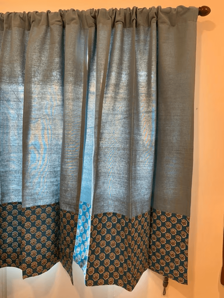 Aesthetic dark blue curtains